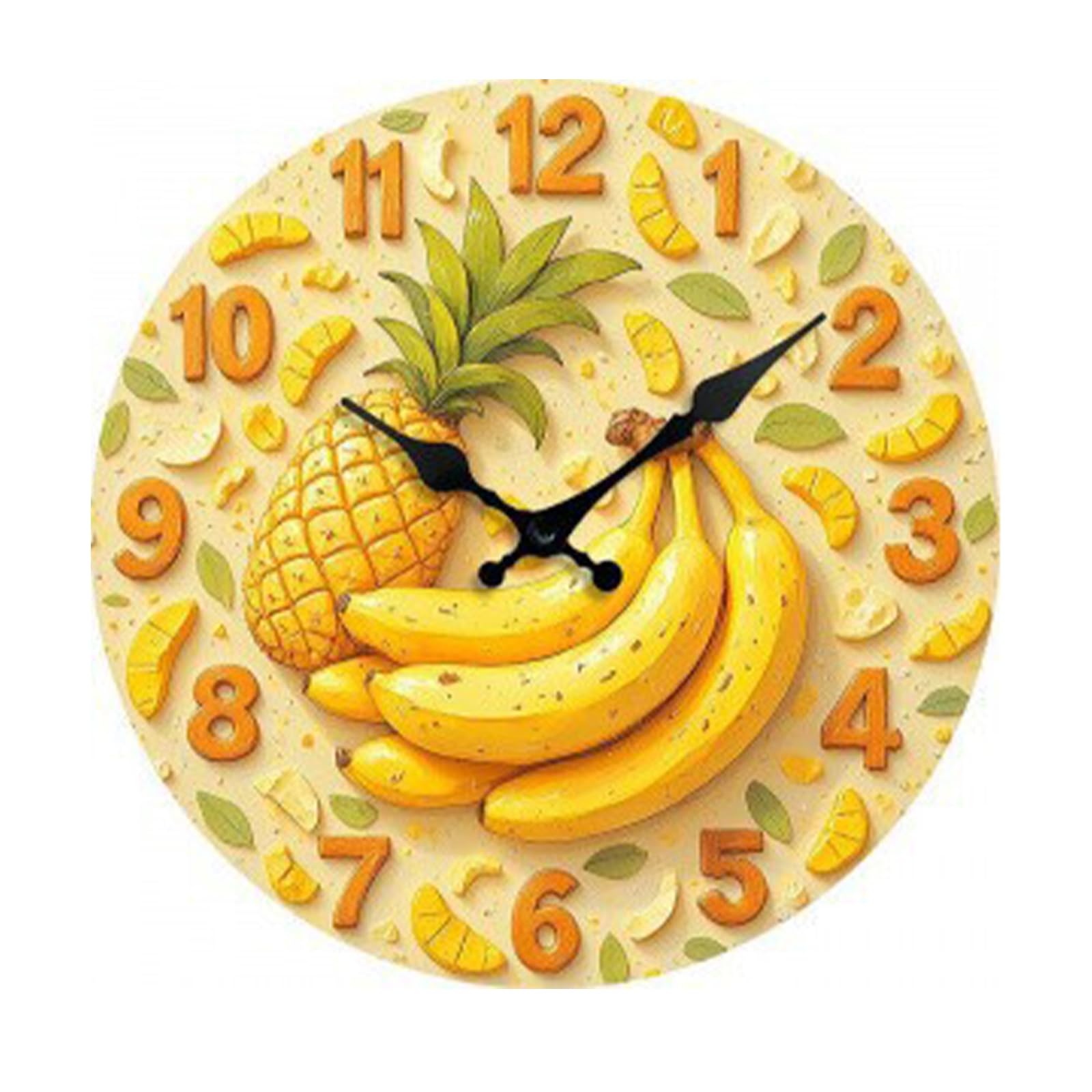 Oxxggkao Quiet Operations Fruit Wall Clock Perfect for Easy Reading in Any Environment with Large Number Simple Installation Simple Wall Art Clock