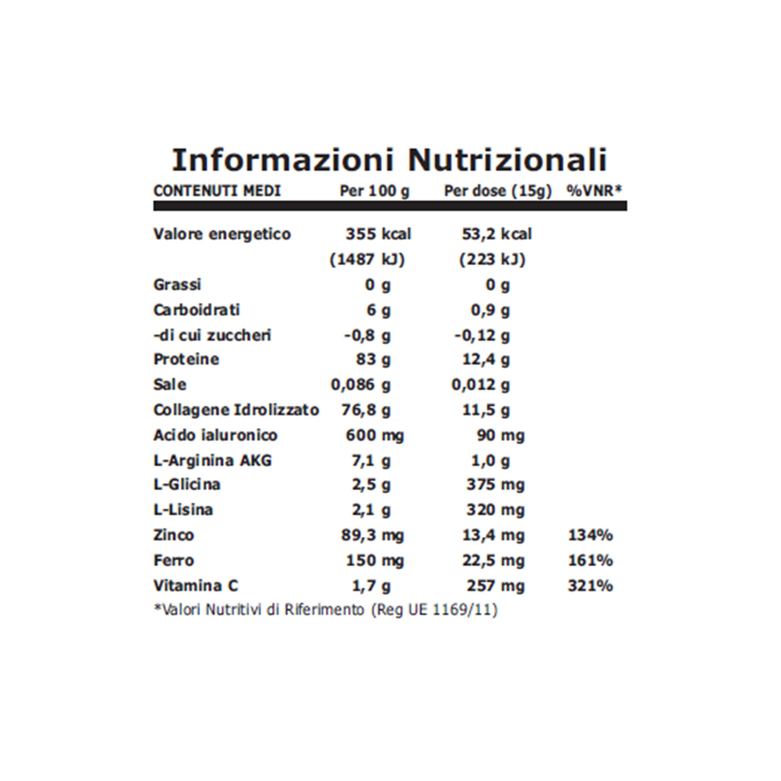 Ultimate Italia - Top Skin Mela - 450g - Integratore di collagene e acido ialuronico per mantenere la pelle giovane e supportare cartilagini, legamenti e tendini