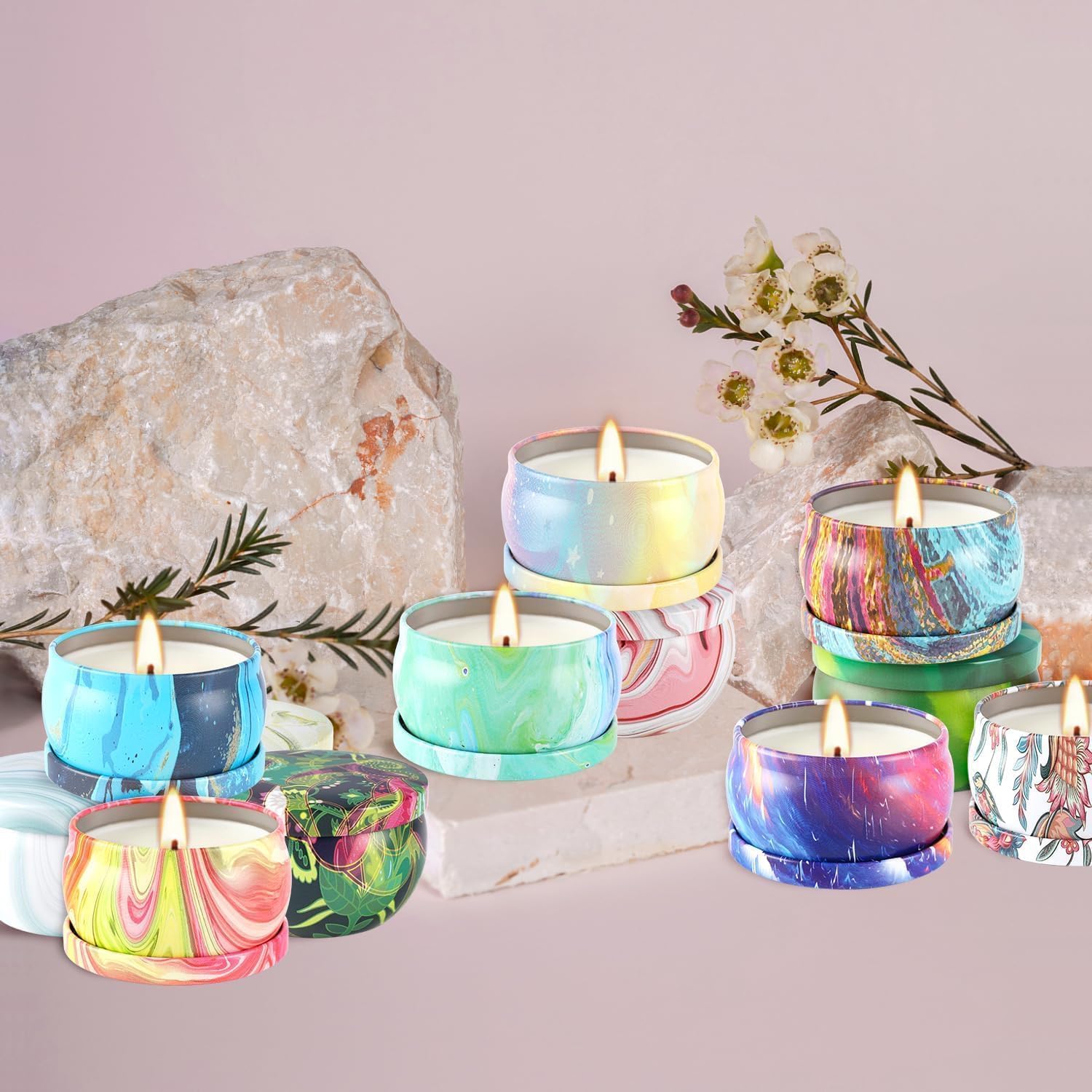 Liven - Velas de aromaterapia para el hogar (36 unidades), velas perfumadas para el hogar, velas perfumadas para Navidad, cumpleaños, Acción de Gracias, Día de la Madre, 70,9 g