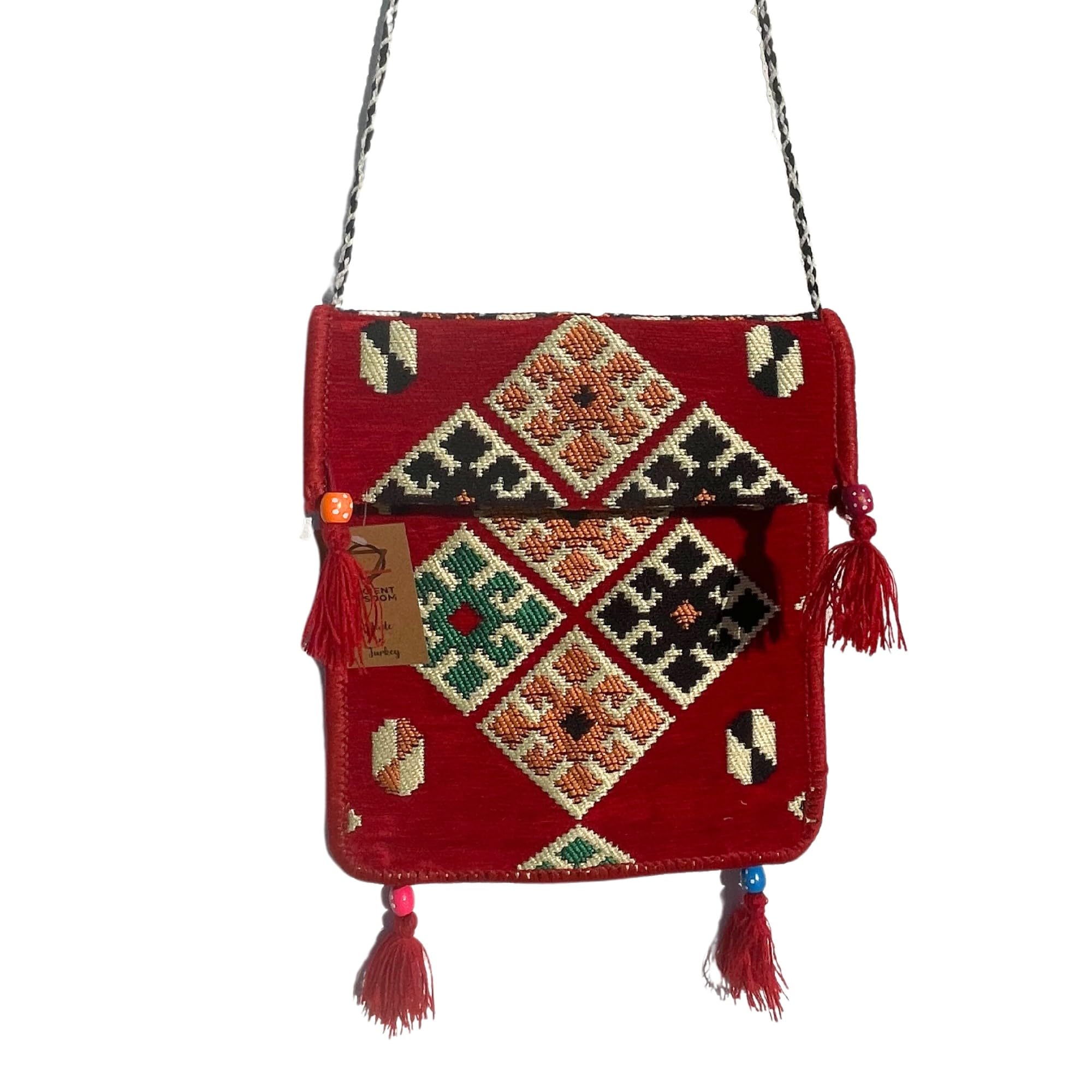 Kilim Messenger Festival Bag Red Kilim Messenger Festival Bag