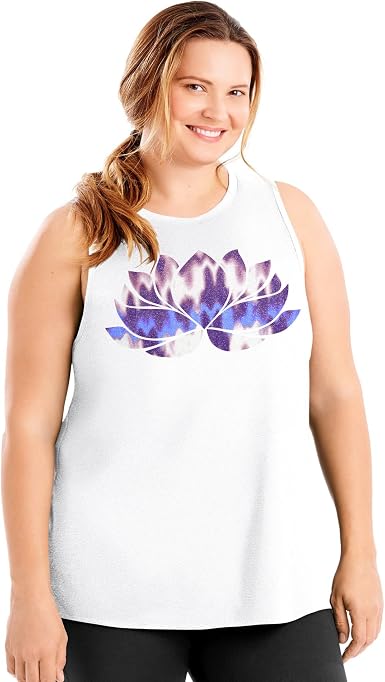 Plus Size Active Graphic Muscle Tank 