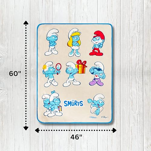 Miniatura 3 de Franco Collectibles - Manta de microraschel súper suave 46 x 60 pulgadas ropa de cama de Pitufos