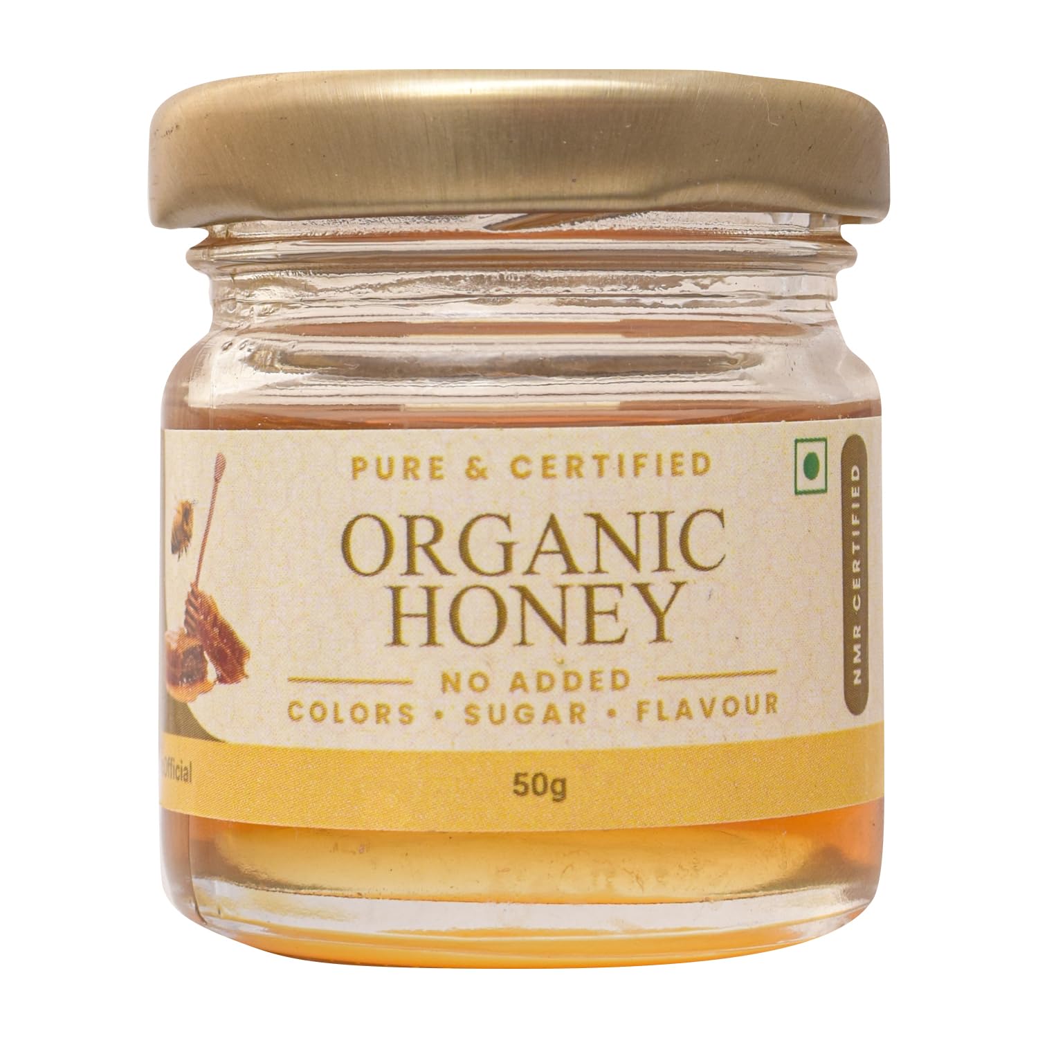 Shiva Organic's NPOP Organic Certified Honey - NMR Tested, Natural Honey, No Added Sugar, Flavorful - 1.76 ounces (50g)