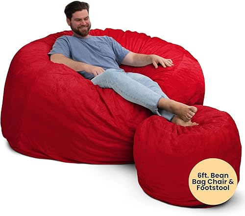 Miniatura 14 de Ultimate Sack - Puf con taburete para pies en varios tamaños y colores: Muebles gigantes con relleno de espuma: fundas lavables a máquina, costuras