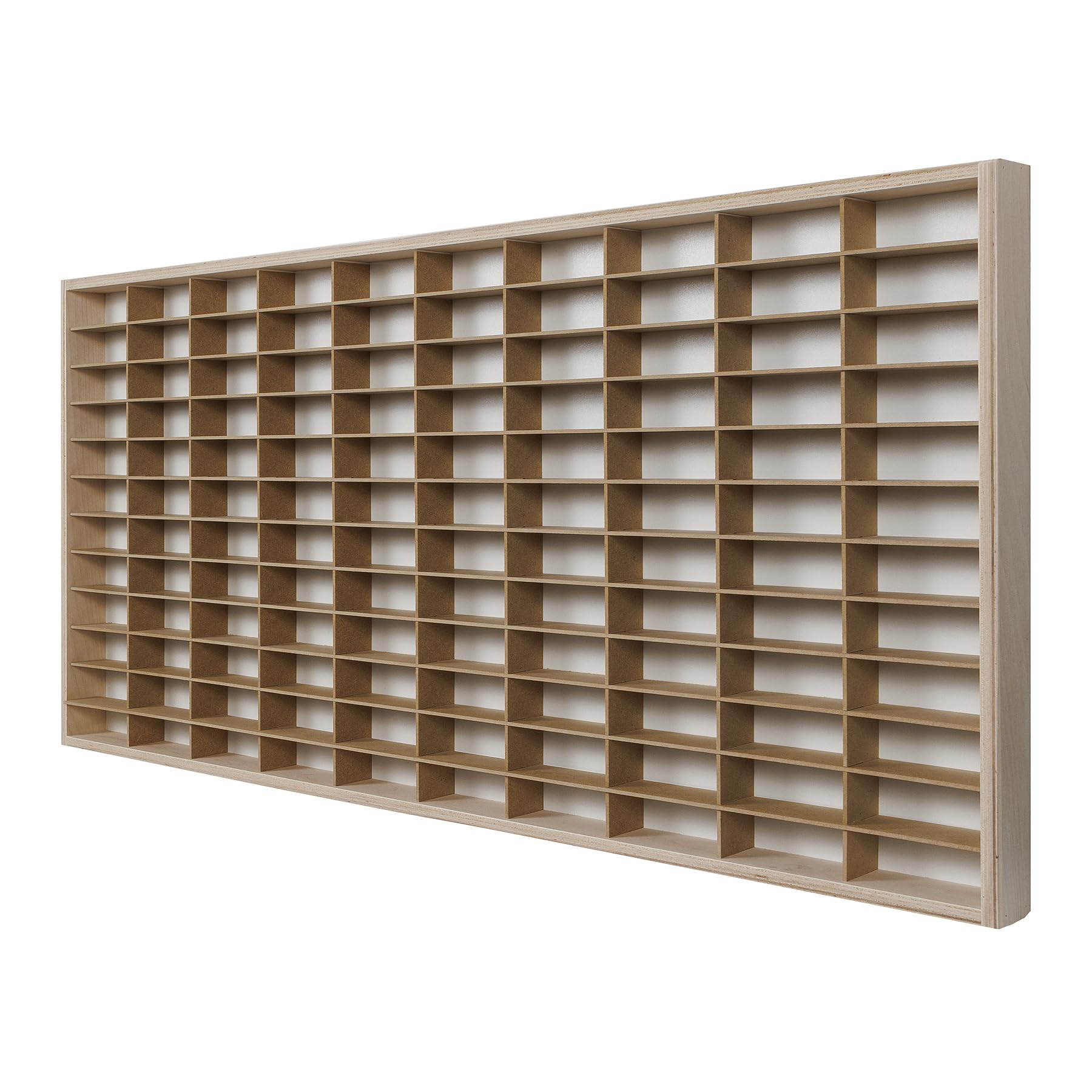 Vitrine murale - Vitrine murale haute avec 80 compartiments pour voitures à l'échelle 1:64 - Organisateur d'armoire murale en bois - Vitrine d'angle comme alternative aux objets de