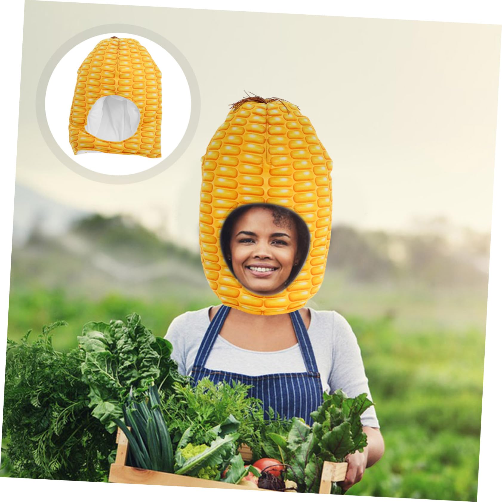Sombrero de Maíz para Disfraz, 1 Pieza de Tela Amarilla | Cosplay y Fiestas, Diseño Cute y Novedoso, Fácil de Llevar, Apto para Niños