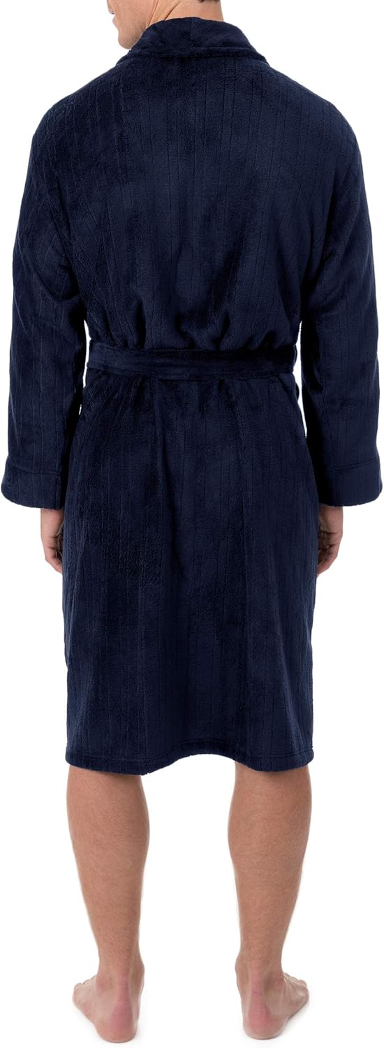 Van Heusen mens Drop Needle Comfort Soft Fleece Robe - Image 2