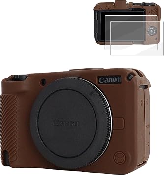 VOVMOEYA Silicone Case for Canon EOS R50 v Digital Camera with 2PCS 0.25mm Tempered Screen Protector and Canon eos r50v Protective case