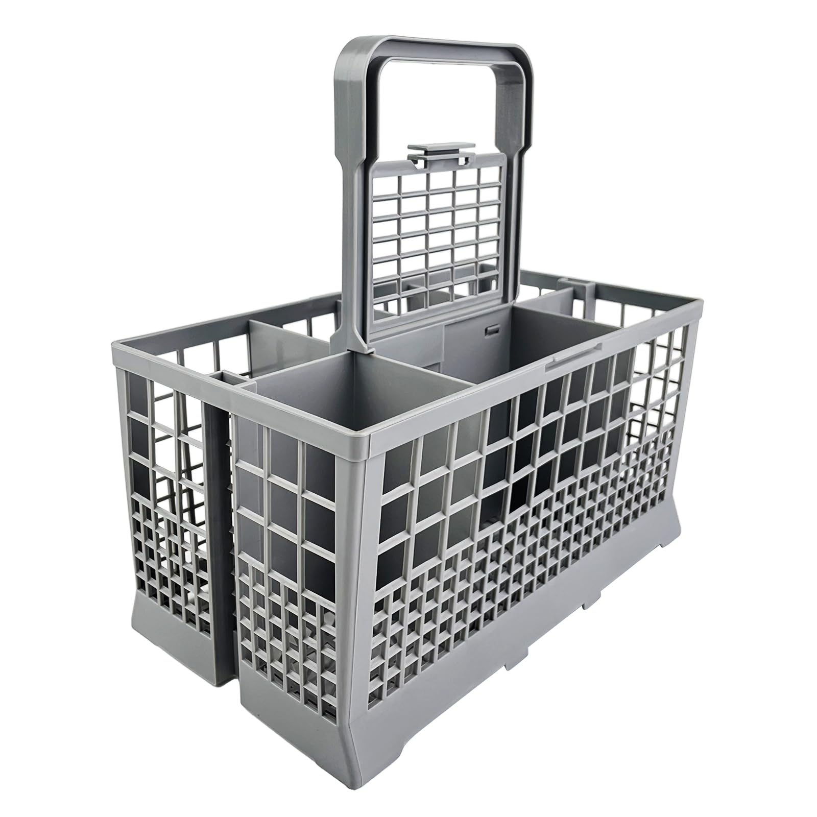 CHALVIOR Cesta universal cubiertos para lavavajillas, Cesta cubiertos lavaplatos, 23.7 * 13.5 * 23.5cm, Asa desmontable, Apto para todos los modelos de lavavajillas, resistente al calor y duradero.