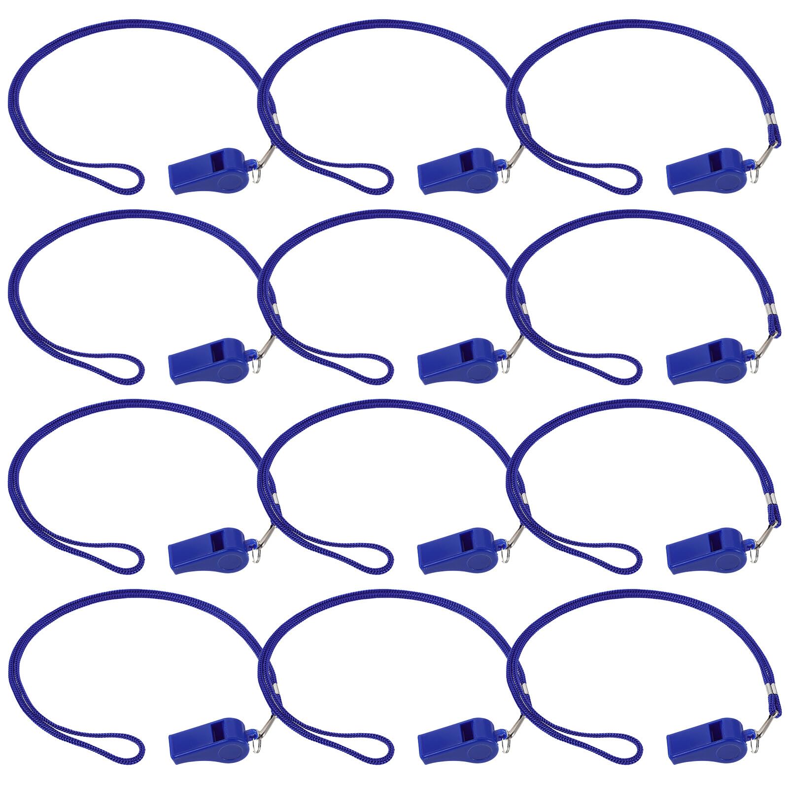 ifundom 36 Pezzi Fischietti Plastica Resistenti con Laccetto Blu Suono Forte per Sicurezza Campeggio Escursionismo Calcio e attività Outdoor