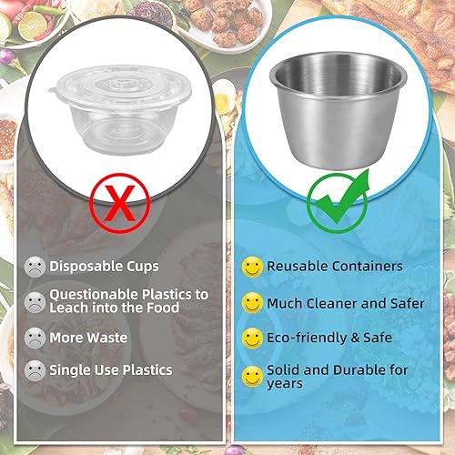 Miniatura 8 de 5 compartimentos de 47 onzas 47.3 fl oz + 6 recipientes de condimentos de 2.4 onzas