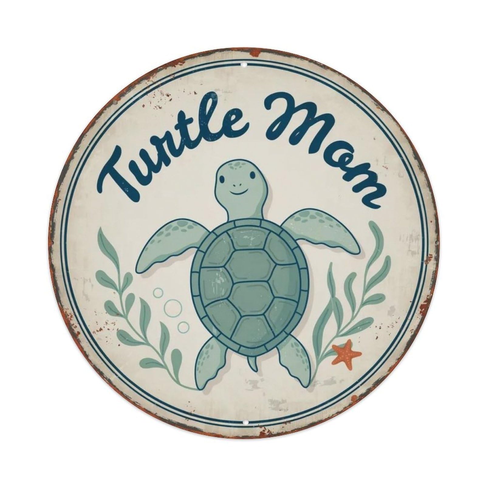 Turtle Mom Metal Tin Sign Plaque
