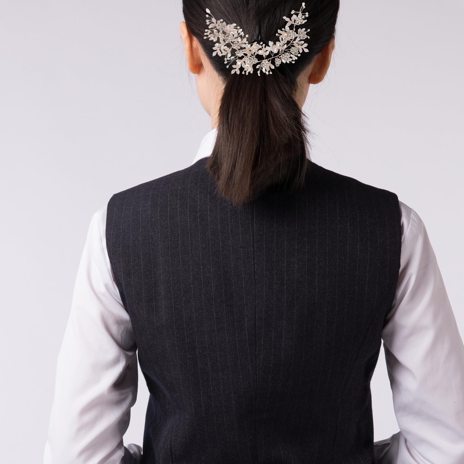 Fascia per Capelli da Sposa Fiori e Pettine Fermaglio Floreale Dorato Cerchietto Strass per Matrimonio Accessori Capelli Boho per Sposa e Damigella