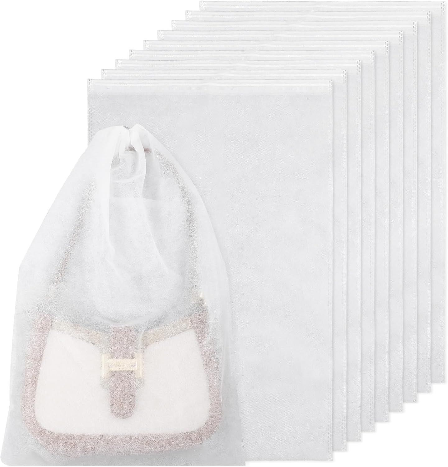 10 Pcs Dust Bags for Handbags Dust Proof Drawstring Purse Storage Bag Non-Woven Handbag Travel Organizer Shoe Travel Package for Handbags Boots Purse (19x12.5in)