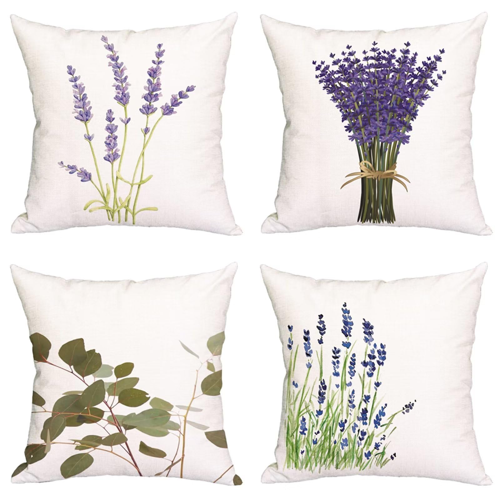 Set di 4 Fodere per Cuscini 65x65cm,cuscini per divano Fiori viola Giardino Esterno Fodere per Cuscini Decorativi Velluto Quadrate per Cuscino,per Casa Soggiorno Camera da Letto Divano YG1095