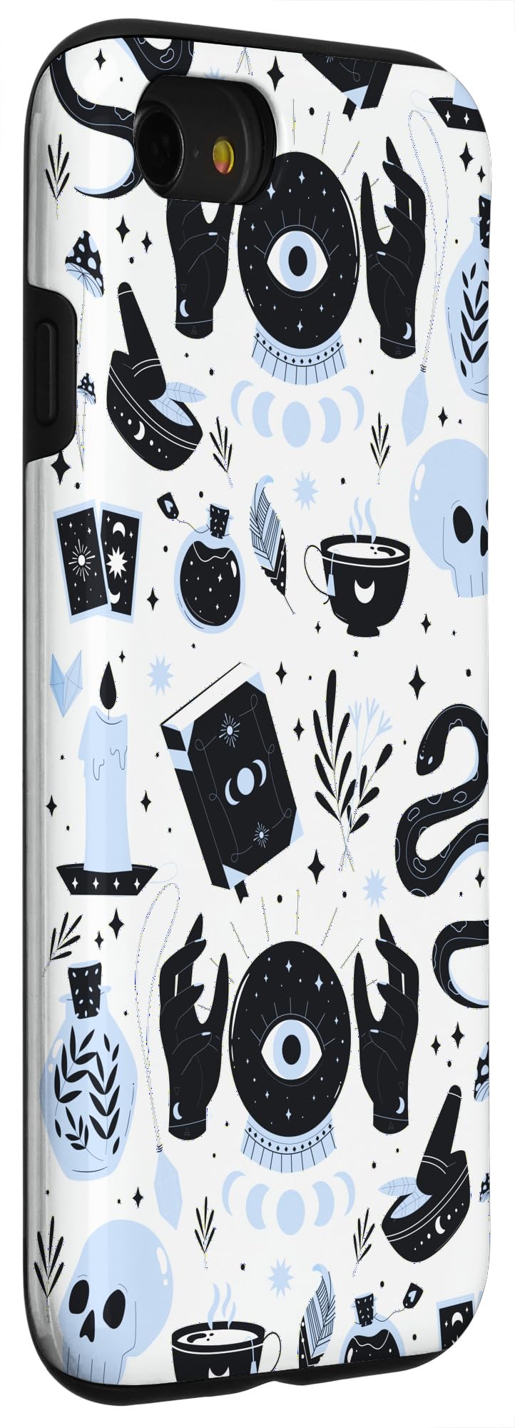 iPhone SE (2020) / 7 / 8 Blue Witch's Essentials Pattern Witchy Design Halloween Cute Case - Image 3