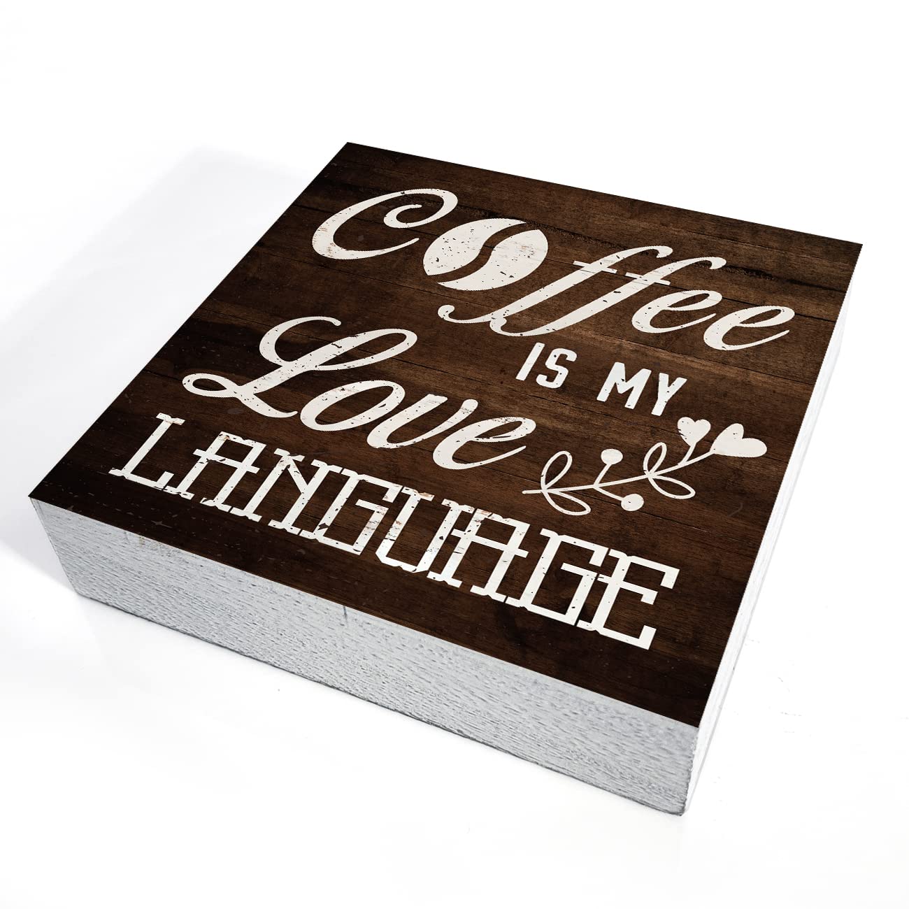 Mtrgdn Rustikales Holzschild – This House Runs On Love Laughter And Lots Of Coffee, 12,7 X 12,7 Cm