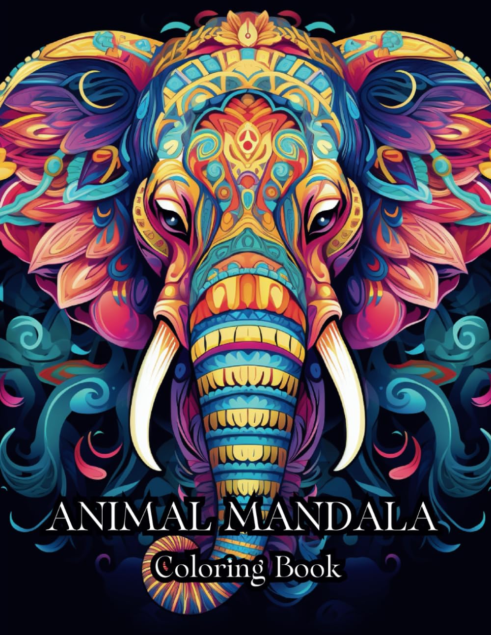 Animal Mandela Coloring Book for Adults series 2 of 4, Animal and Stress Relaxation