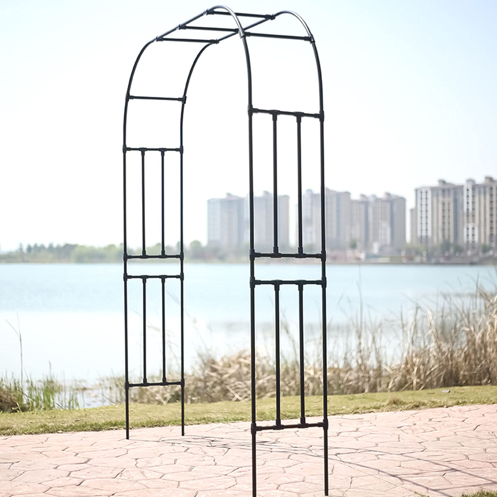 Garden Arch, Arbour or Trellis, Weather-Proof Support for Climbing Plants, Height 230 cm, Great for Backyard, Lawn, Patio, Courtyard, Wedding Decorations,2.3M