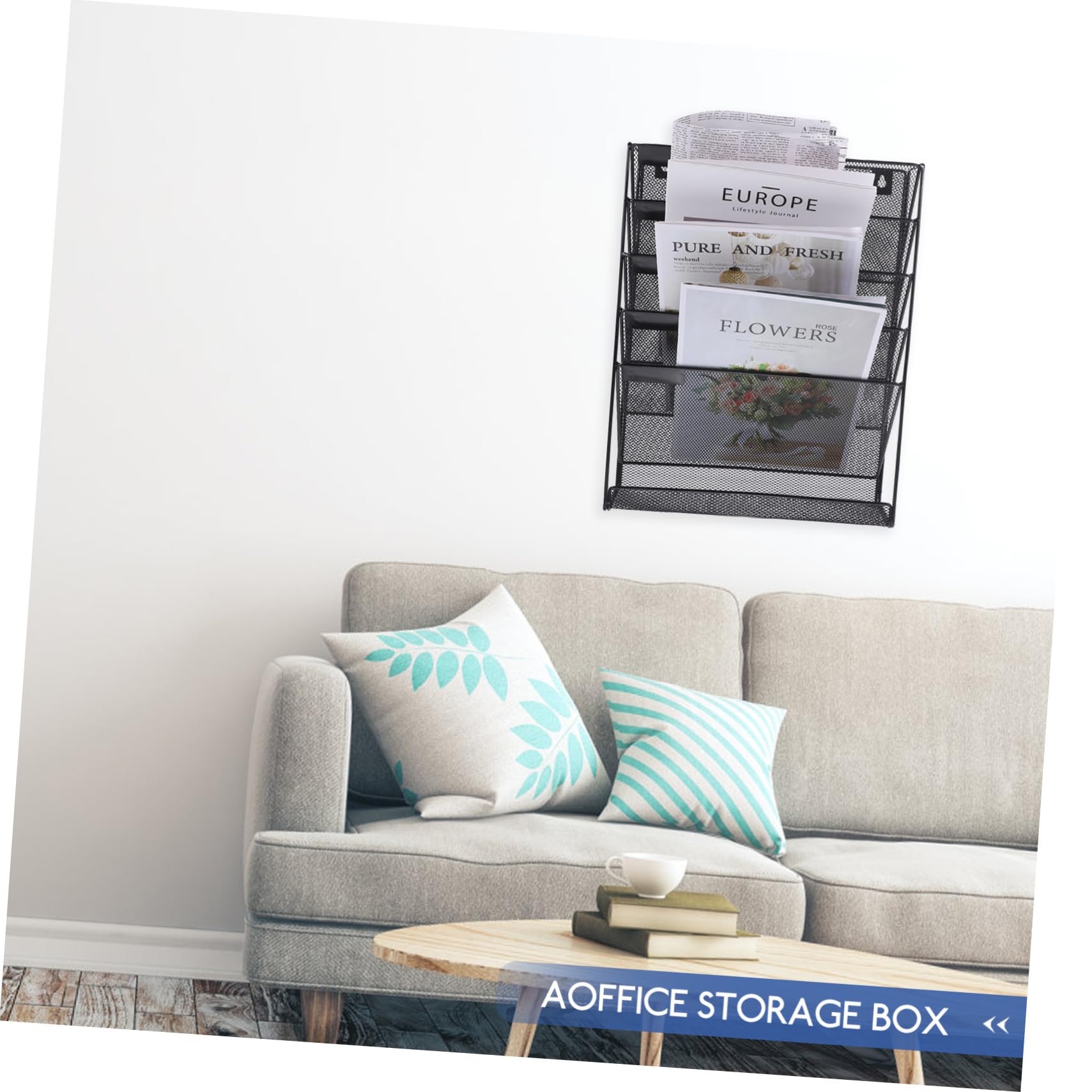 Organizador de Documentos de Pared Apilable de Hierro con Compartimentos Soporte para Archivos y Cartas Diseño Compacto y Resistente para Oficina y Hogar Color Negro