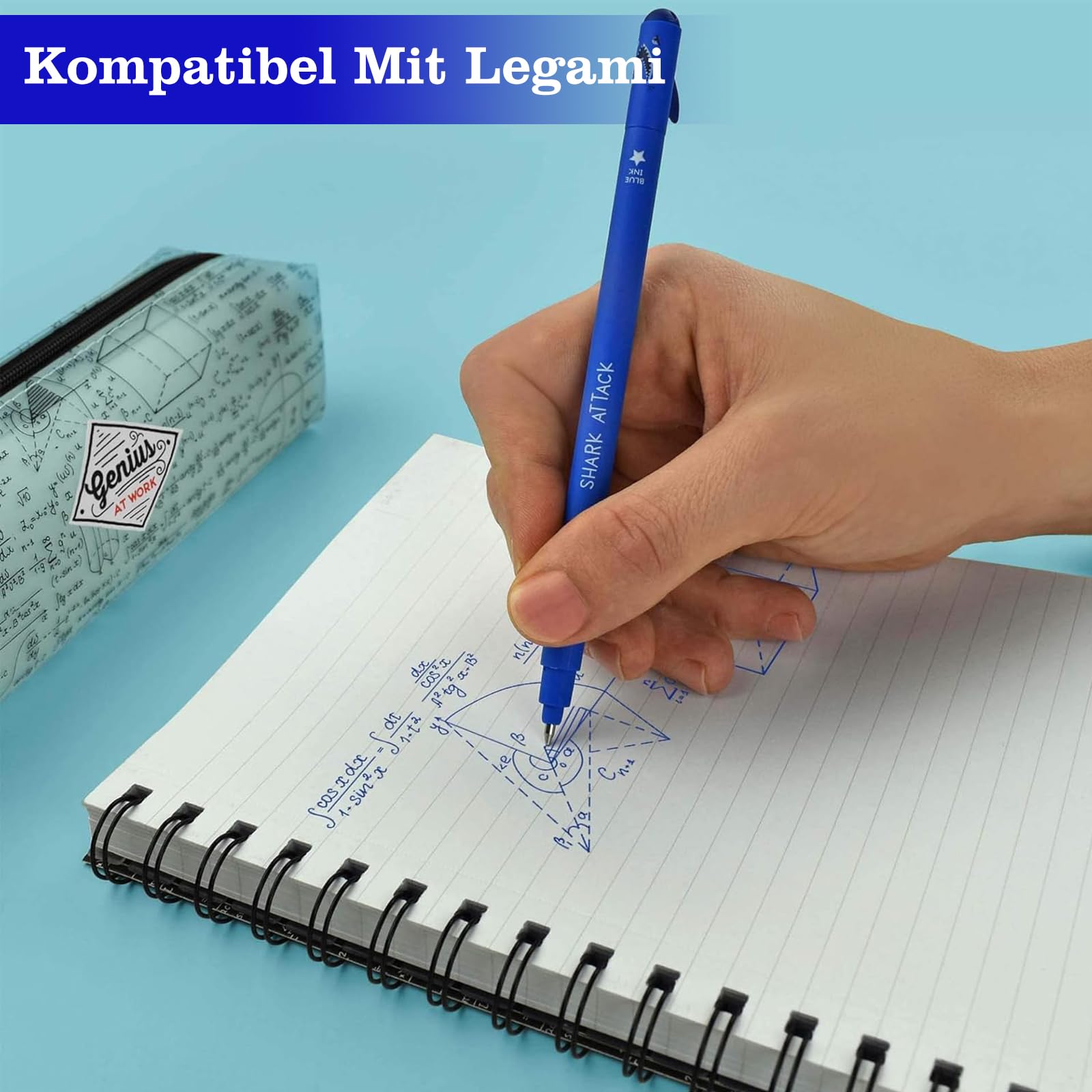 Willingood Refill per Penna Gel Cancellabile,compatibili con Legami,14 Pezzi,Blu, Altezza 13 cm, Inchiostro Termosensibile, Punta 0,7 mm, Particolarmente adatto per la scuola e la vita quotidiana
