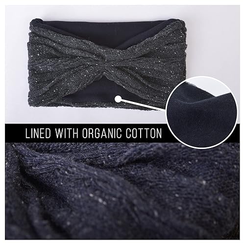 Miniatura 2 de CHARM Diadema de turbante de algodón orgánico - Chemo Knit Hair Band para mujer