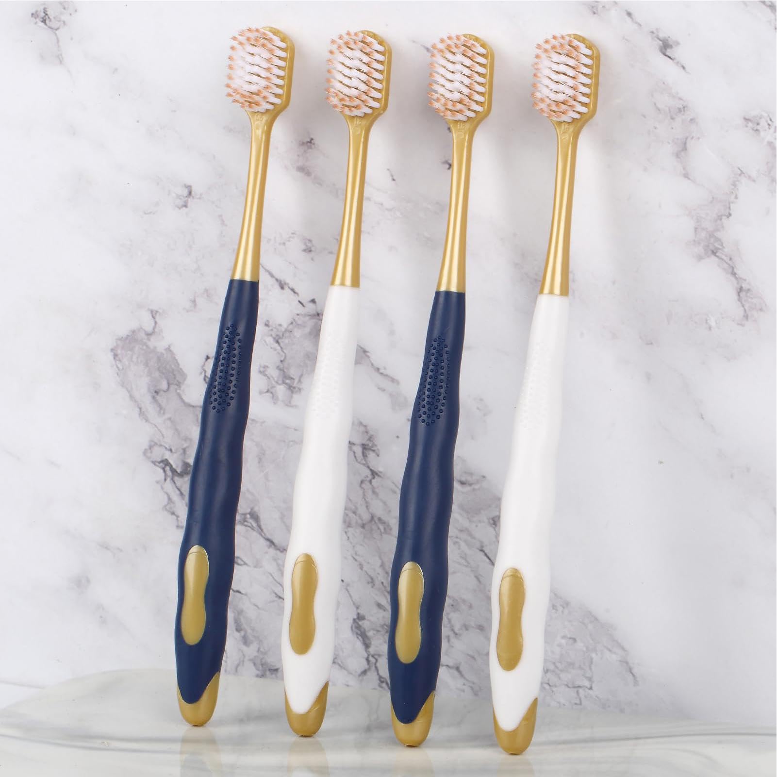 Spazzolini da denti morbidi per adulti, confezione da 6 spazzolini ultra morbidi, testa larga, spazzolino morbido per adulti, gengive che si ritirano e denti sensibili