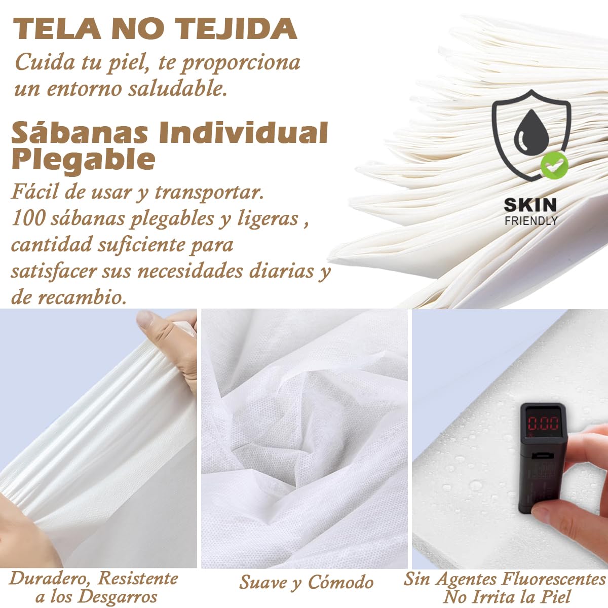 100 PCS Sabanas Desechables Camilla Masaje, 80x180cm Sábanas Desechables No Tejidas, Transpirable TNT Toallas Desechables para Masajes Salón de Belleza Spa Tatuaje Camas de Hospital, Blanco