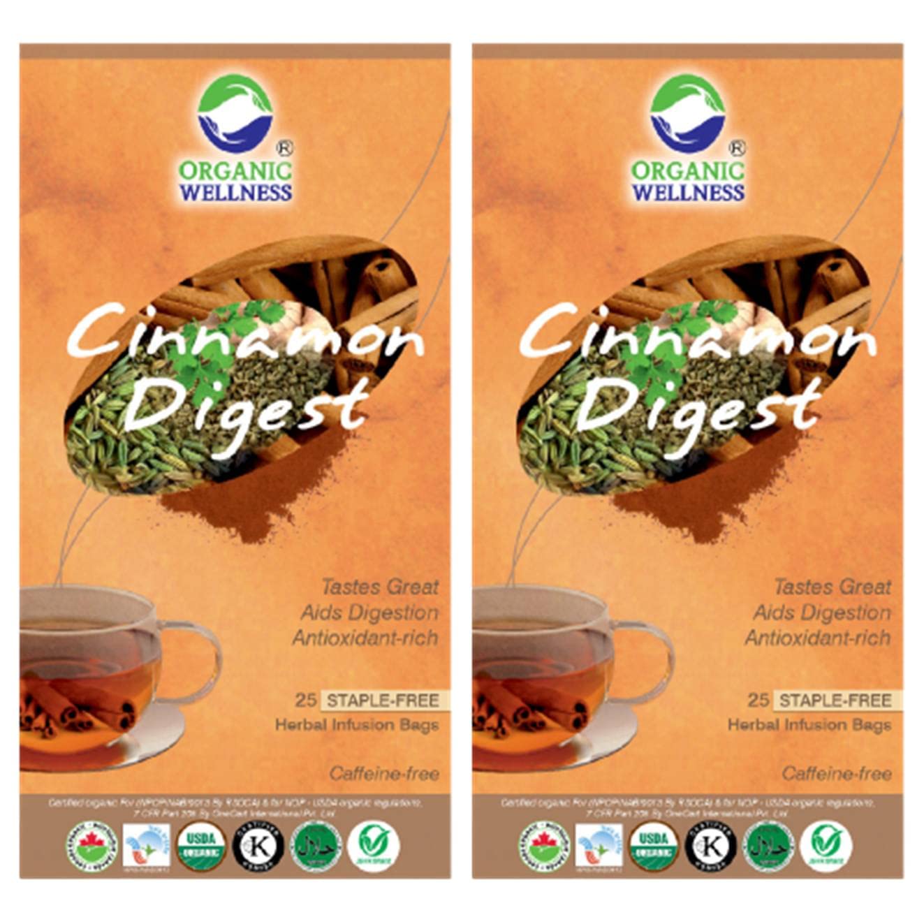Organic Wellness Cinnamon Digest Tea | 25 Tea Bags | Pack of 2 (B07K2C5S5P) Amazon Price History, Amazon Price Tracker