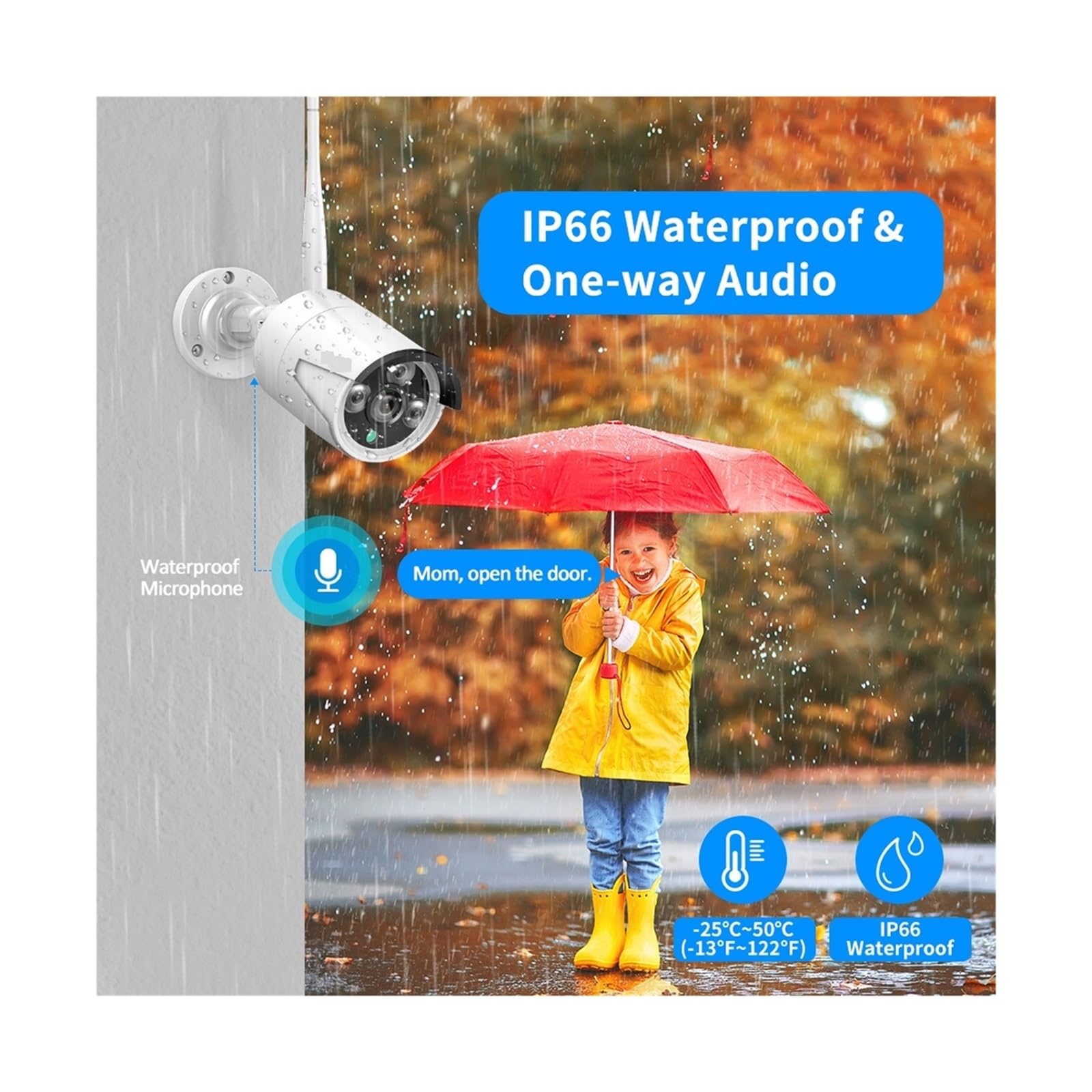 Kamera bezpieczeństwa, Zestaw bezprzewodowych kamer bezpieczeństwa 8CH 3MP Zewnętrzna wodoodporna kamera IP System nadzoru CCTV Zestaw z monitorem NVR 10,1 cala(NONE,10 inch LCD system)