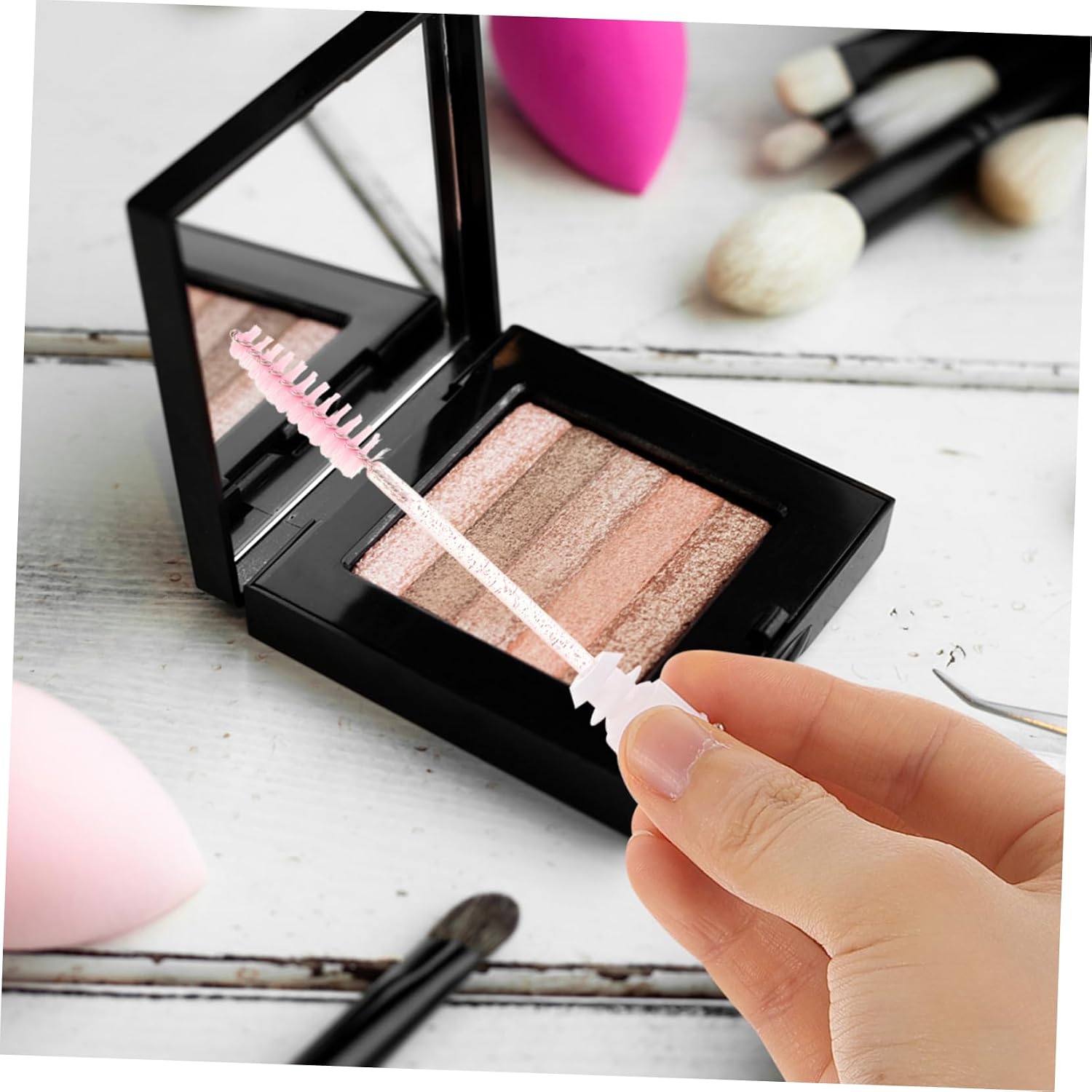 Mascara Wand Tube Lash Brush Eyebrow Brush Applicator Soft Flexible Bristles Clean Storage Beauty Essential