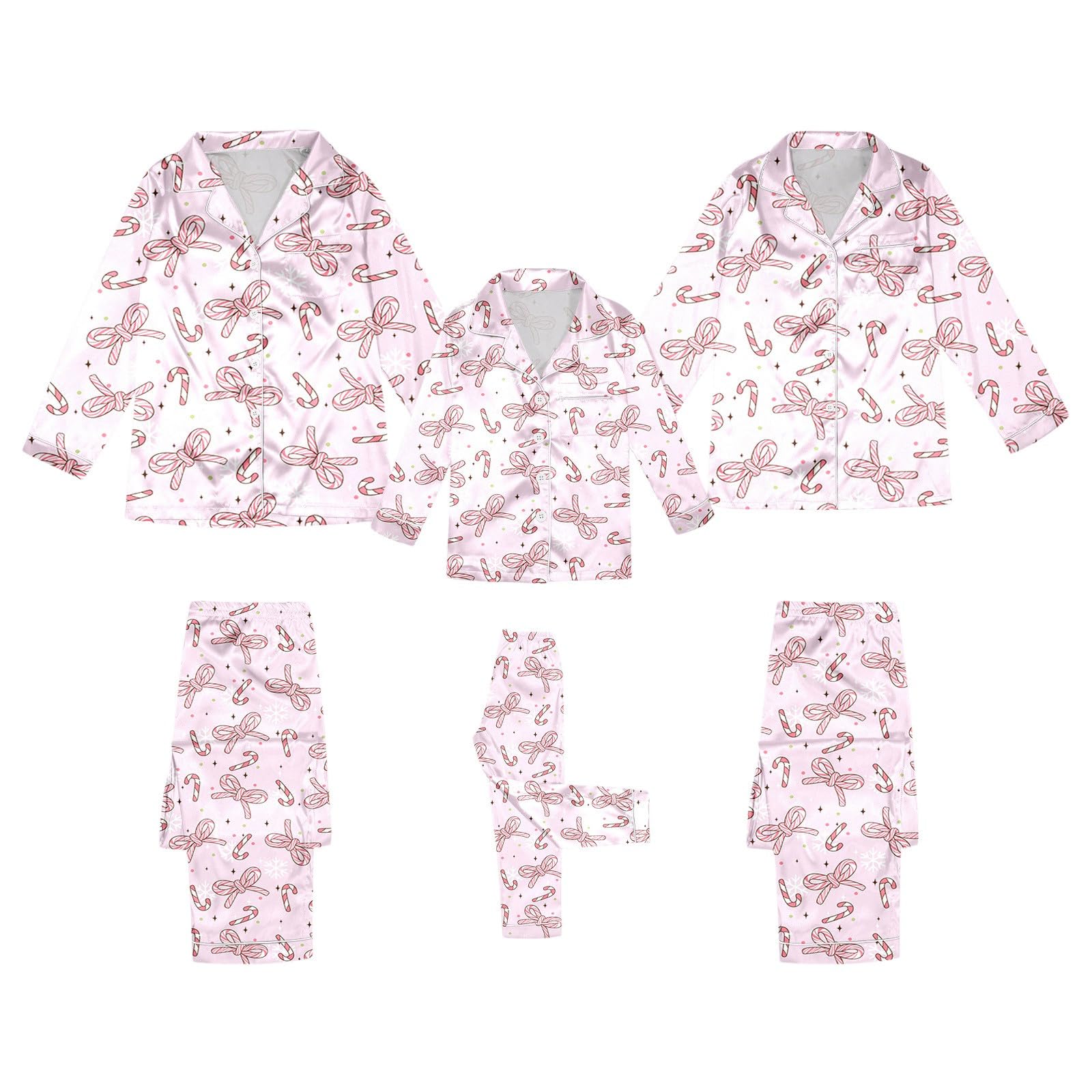 Family Christmas Pjs Matching Sets Onesie Silk Xmas Christmas Deer Mommy and Me Warm Santa Pajamas Soft Graphic Sleepwear Jammies Reindeer Comfortable Mom and Daughter for Women Men