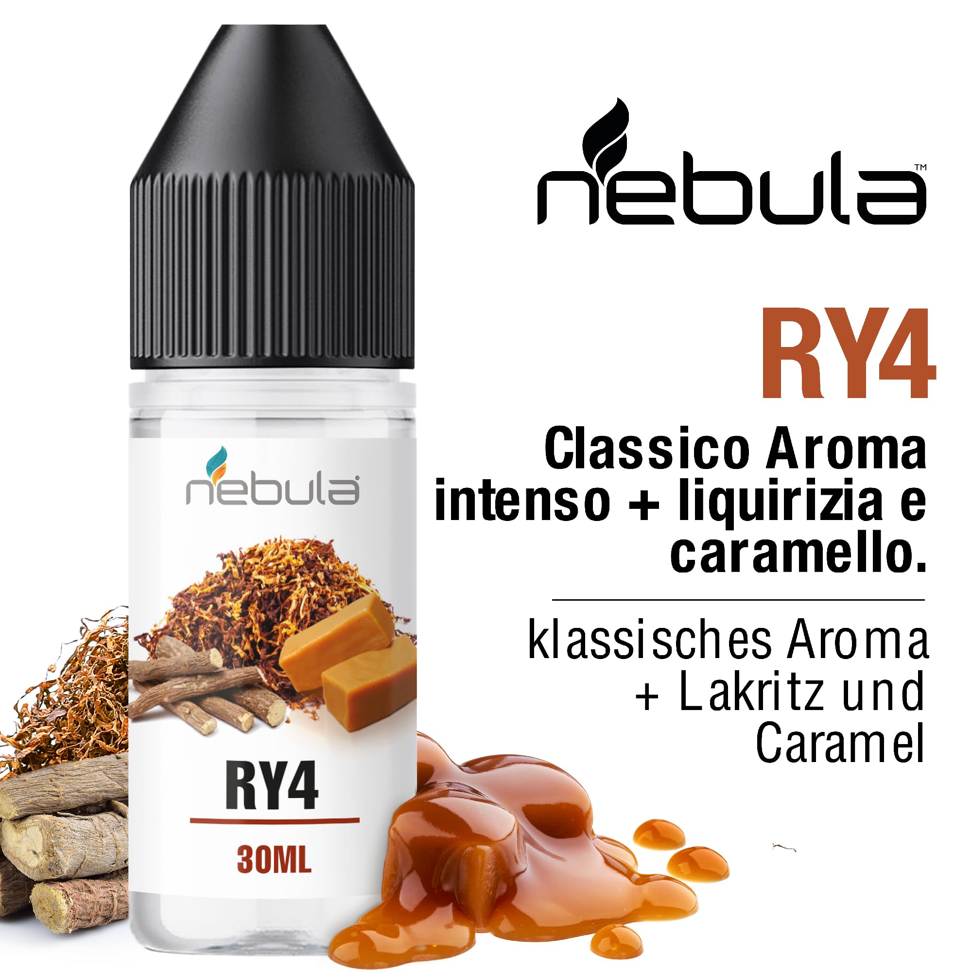 NEBULA | RY4 Aroma Alimentare 30mil Tab. liquirizia e caramello - MADE IN ITALY