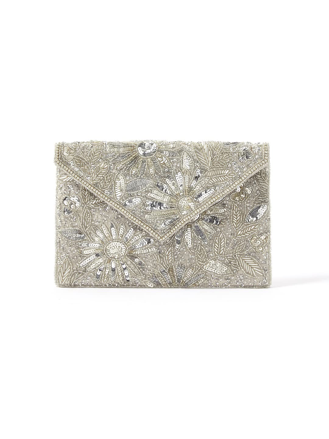 Accessorize London Womens Beaded silver Tara Clutch Party Bag (B09PR56M6V) Amazon Price History, Amazon Price Tracker