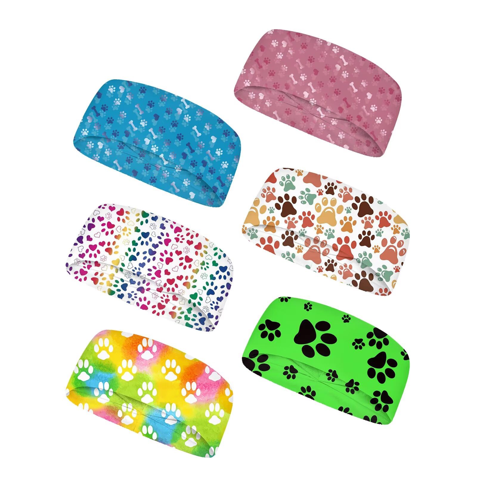Forchrinse Sunflower with Text Print 6Pieces Sport Sweatband Headband for Soft Elasitc Headband Hair Bands Unisex Outdoor Sport Headbands