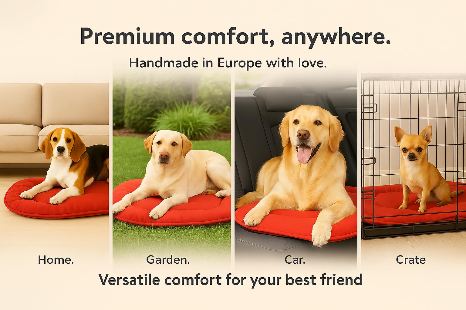 Coussin Chien - Coussin Chat - 71x51x3cm - Idéal pour Cocker Spaniel, Beagle, Shetland Sheepdog, Shiba Inu & Whippet - Flamingo Coussin Firenze Ovale Bleu