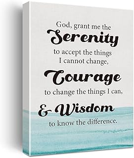 Inspirational Wall Art God Grant Me The Serenity Quote Canvas Painting Prints for Home Living Room Wall Decor Framed Scripture Prayer Artwork Gifts(12x15 Inch)