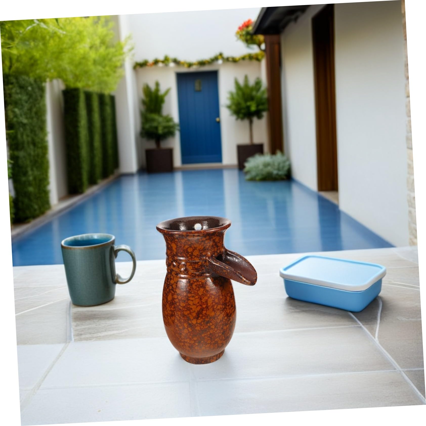 Gatuida Pot pour Fontaine Céramique avec Cascade pour Jardin Cour Salon ou Aquarium Décoration Intérieur et Extérieur