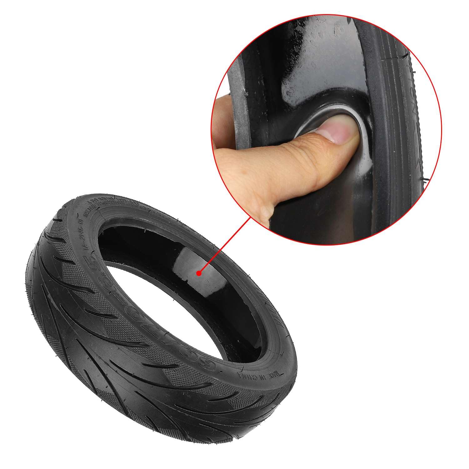myBESTscooter - Roue de pneu sans chambre à air de 25,4 cm auto-réparante pour scooter électrique Segway Ninebot G30 Max en caoutchouc 60/70-6,5 avec pièces de rechange de valve, SG-G30-GEL-TBLS-2PC