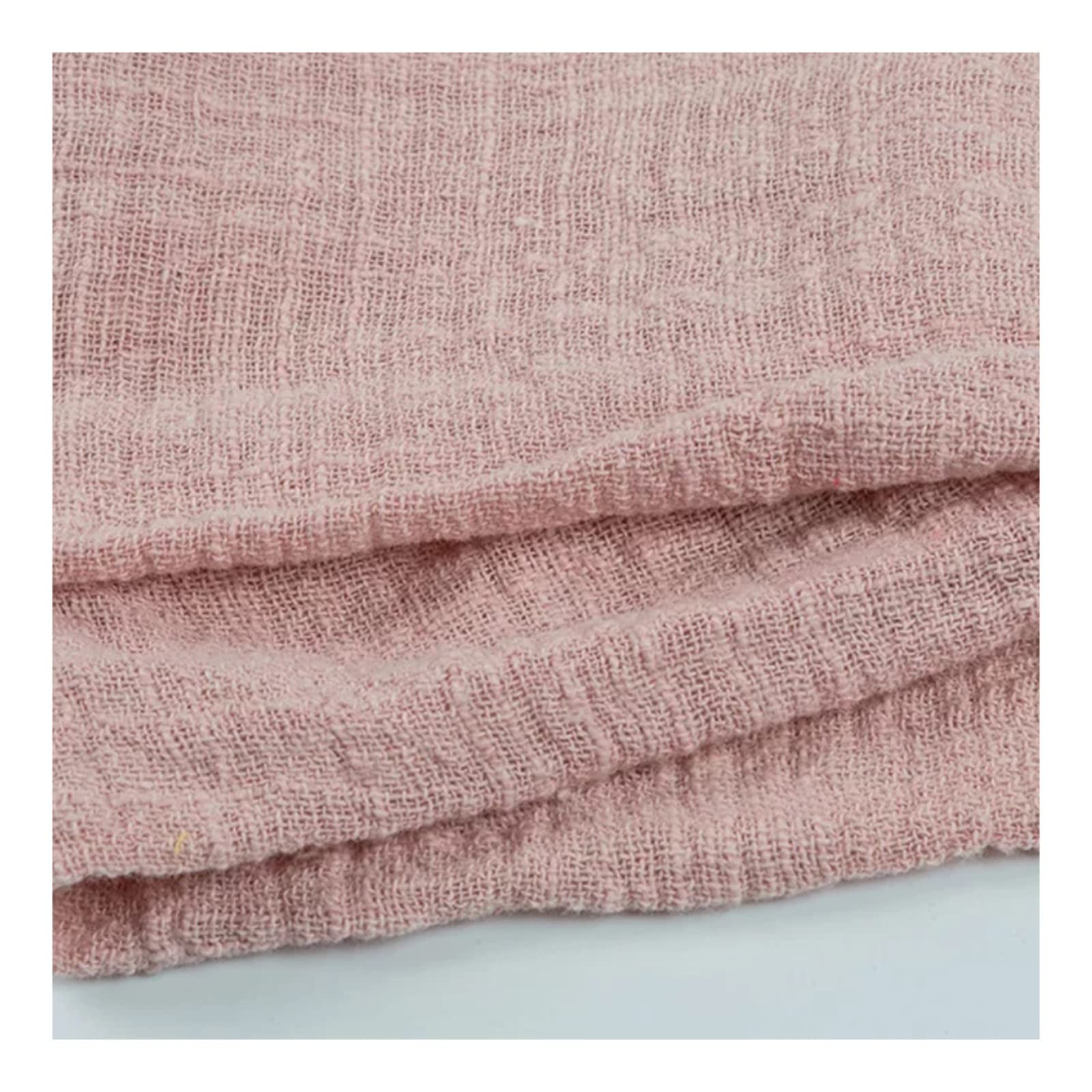 Chemin de table rose en étamine tissé main 60x275cm pour déco de fête