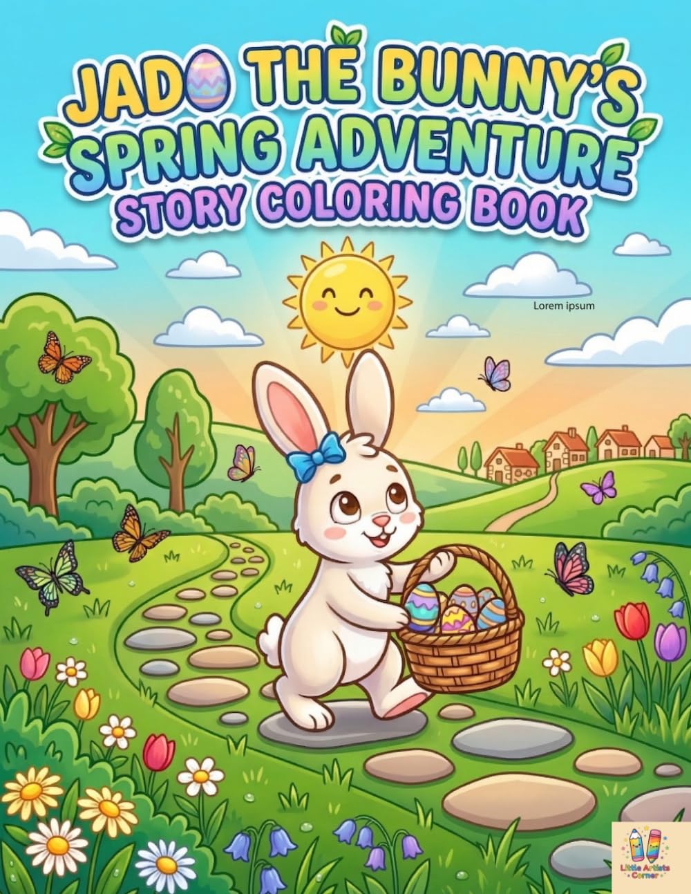 Jado the Bunny’s Spring Adventure Story Coloring Book: A Fun and Easy Easter Story Coloring Book for Kids Ages 3–8 Filled with Cute Bunny Adventures and Eggs