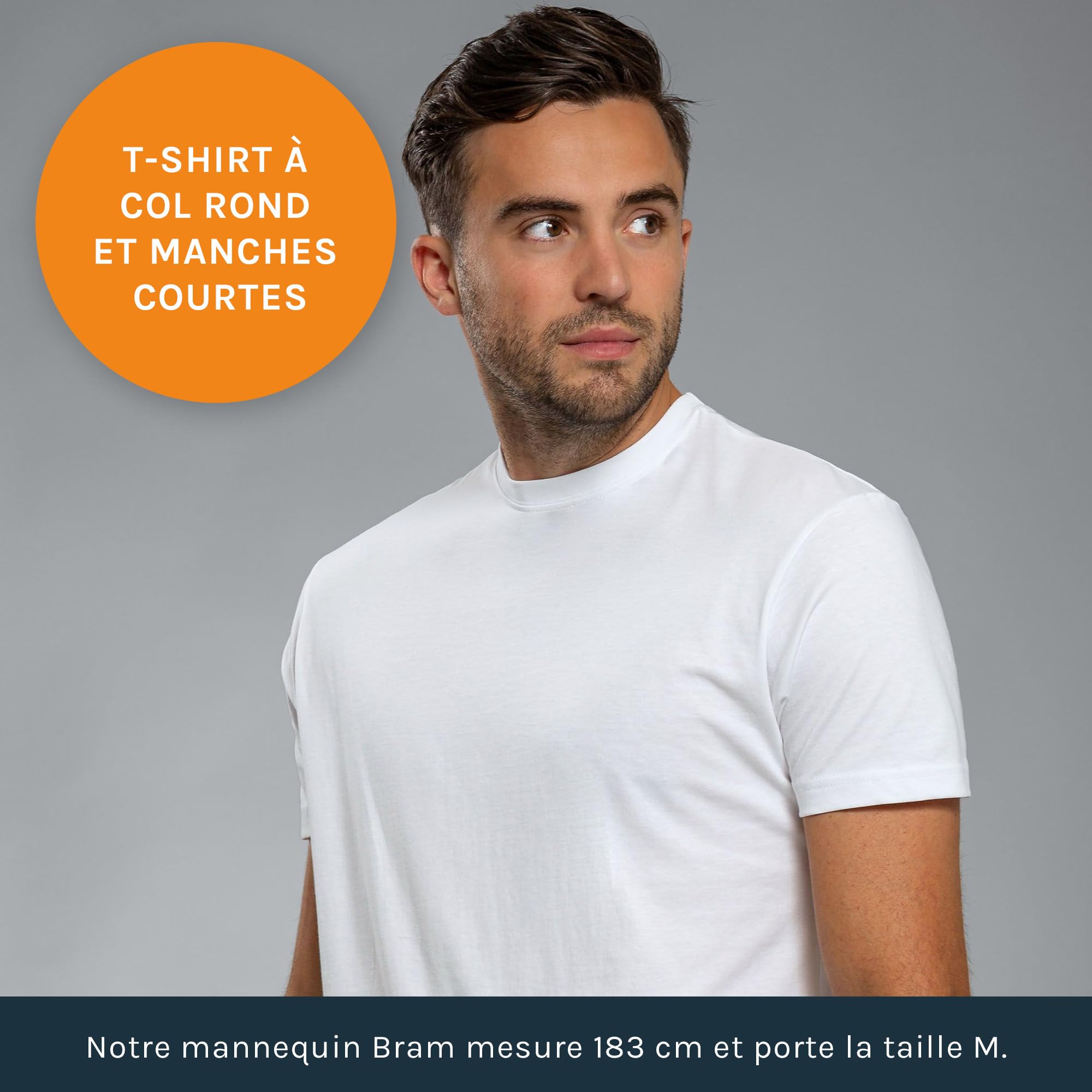 Suitable Obra T-Shirt à Col Rond Haut Blanc Lot de 6 - Hommes - Vêtements - Taille - 60-2 100% Cotton O Breed