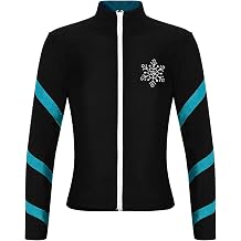 Jugaoge Kids Girls Figure Skating Jacket Fleece Practice Training Ice Skating Outerwear Tops Activewear
