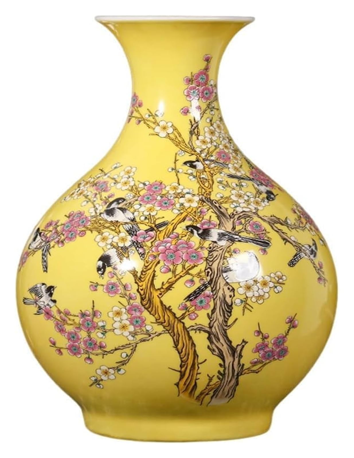 Vase Desktop Ceramic Ornaments Living Room Bedroom Flower Arrangement Porcelain(W16 x H36cm)