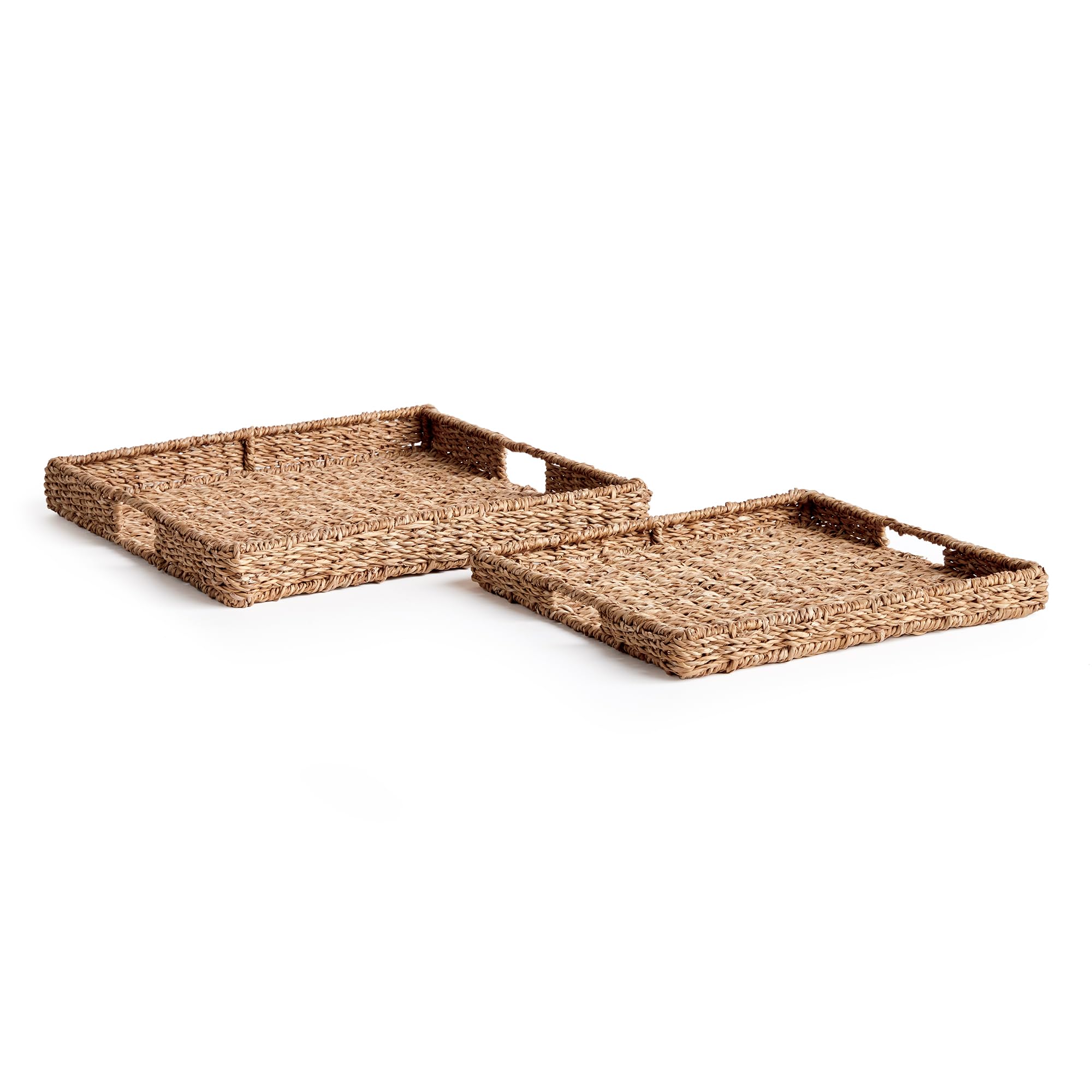 Seagrass Rectangular Trays, Set of 2-2 Pc Square