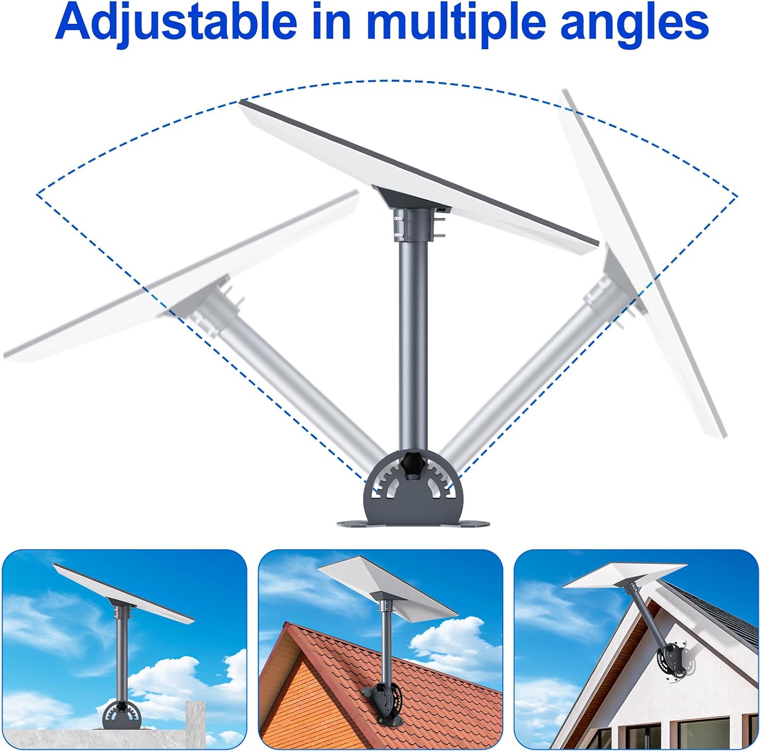 Starlink Gen 3 Mount, Roof & Wall Mounting Kit, Heavy Duty Pivot Adjustable Pole Mount, Compatible with V3 Starlink Standard Dish, Includes Pipe Adapter