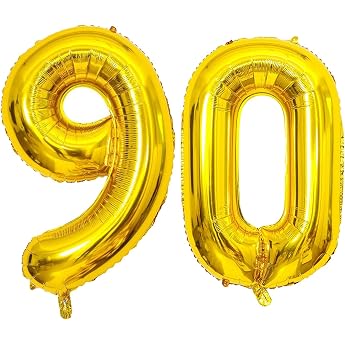 GoldRock 90th Birthday Balloon Gold Numbers Balloon 90th Birthday Decoration 16 Inch Foil Balloons for 90th Birthdays Woman Man 90s Decoration 90th Birthday Decoration Balloons 90th for Anniversary Wedding Party