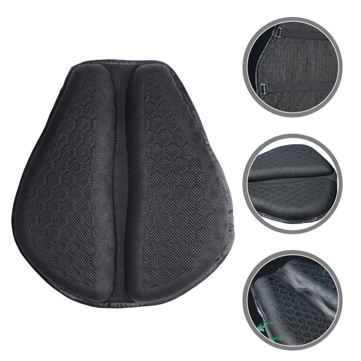 Toddmomy Housse de Selle de Moto Respirante en Maille 3D Noire, Coussin de Siège Souple et Amortisseur, Couvre-Selle pour Toutes Saisons Moto