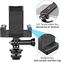Vista 5 de Anwenk Soporte para teléfono con soporte de zapata fría para micrófono/luz de flash compatible con Gopro Hero DJI Osmo Action Camera Smartphone, se