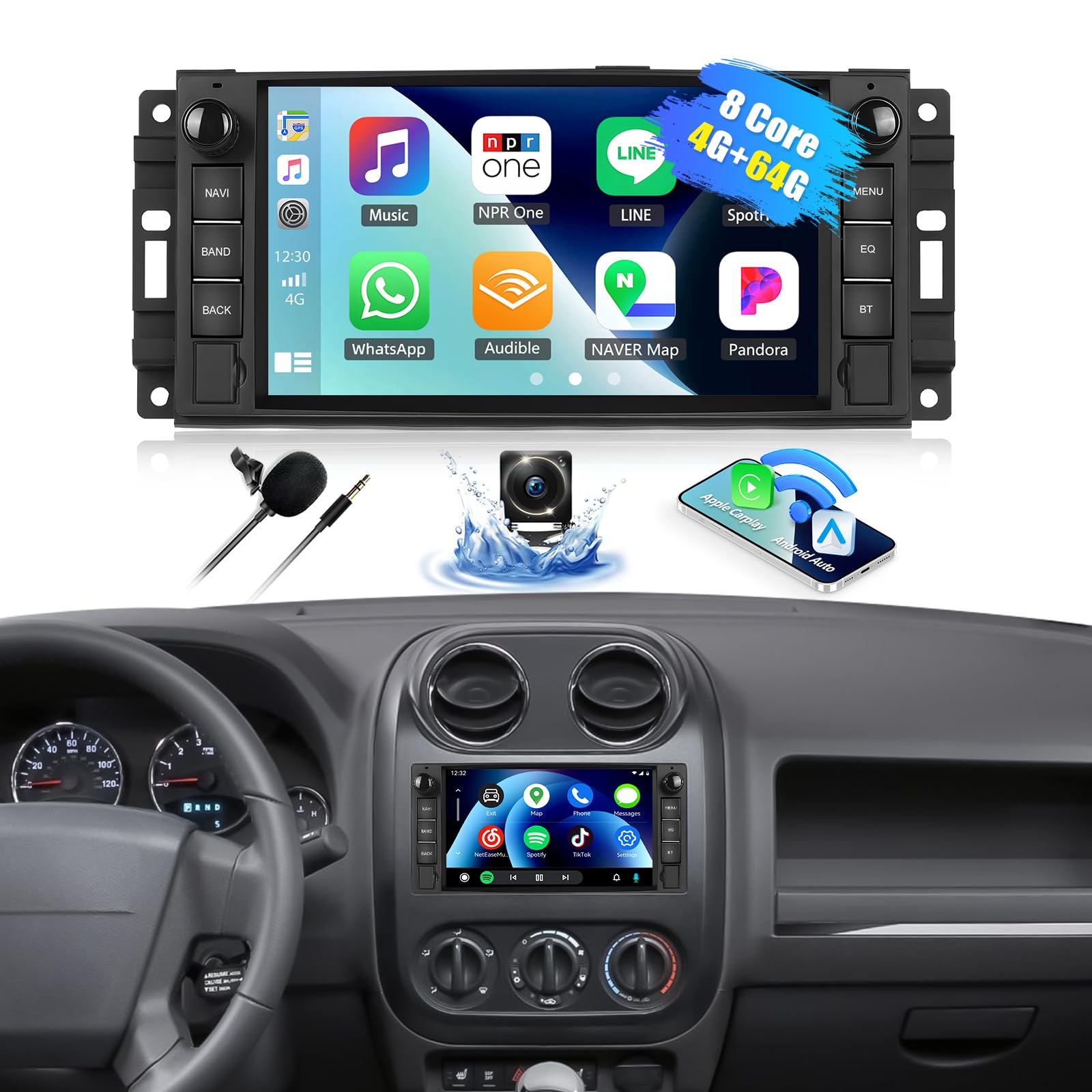 CAMECHO 8 Core 4G 64G Android 13 Autoradio für Mercedes-Benz C-Class